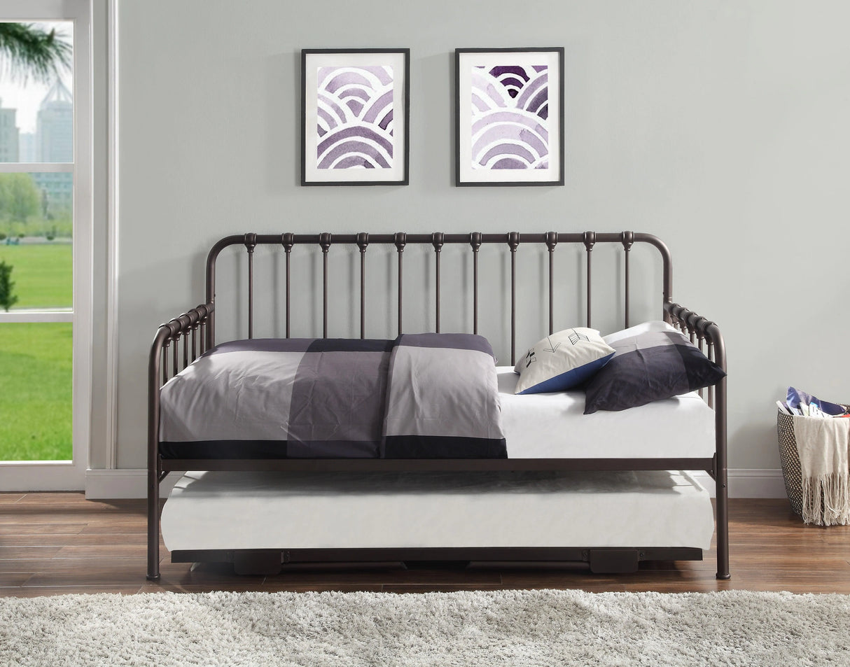 Constance Dark Bronze Daybed With Lift-Up Trundle by Homelegance at Eve Furniture