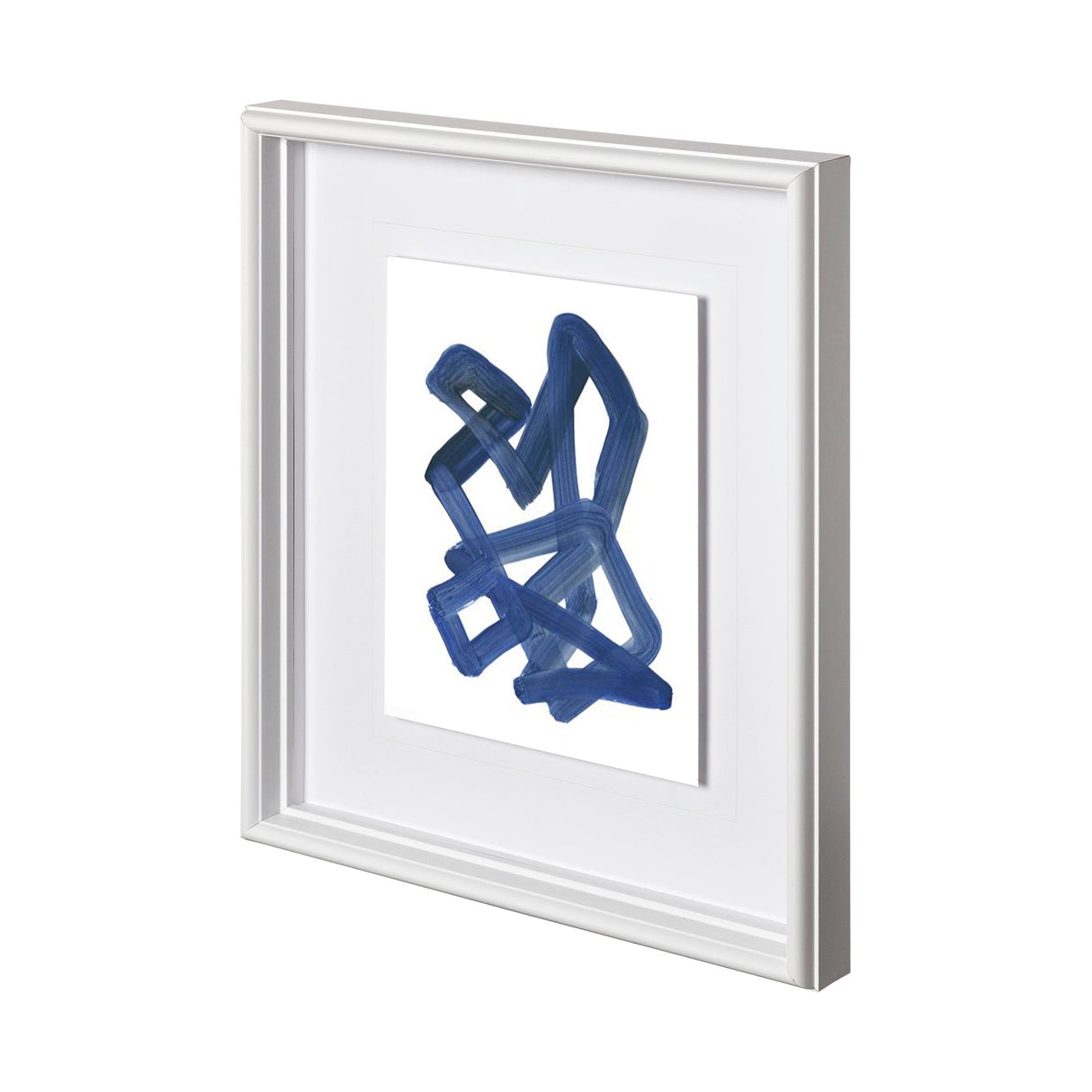 Continuous Blue 1 by Lora Gold a Hand Embellished Textured Framed Art Print Matted under Glass by Mercana at Eve Furniture