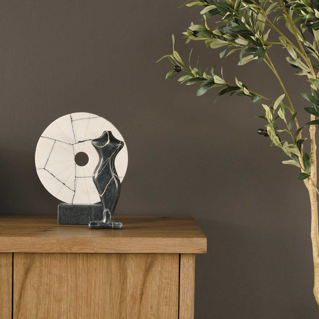 Contour Black Marble Silhouette Decorative Object by Mercana at Eve Furniture