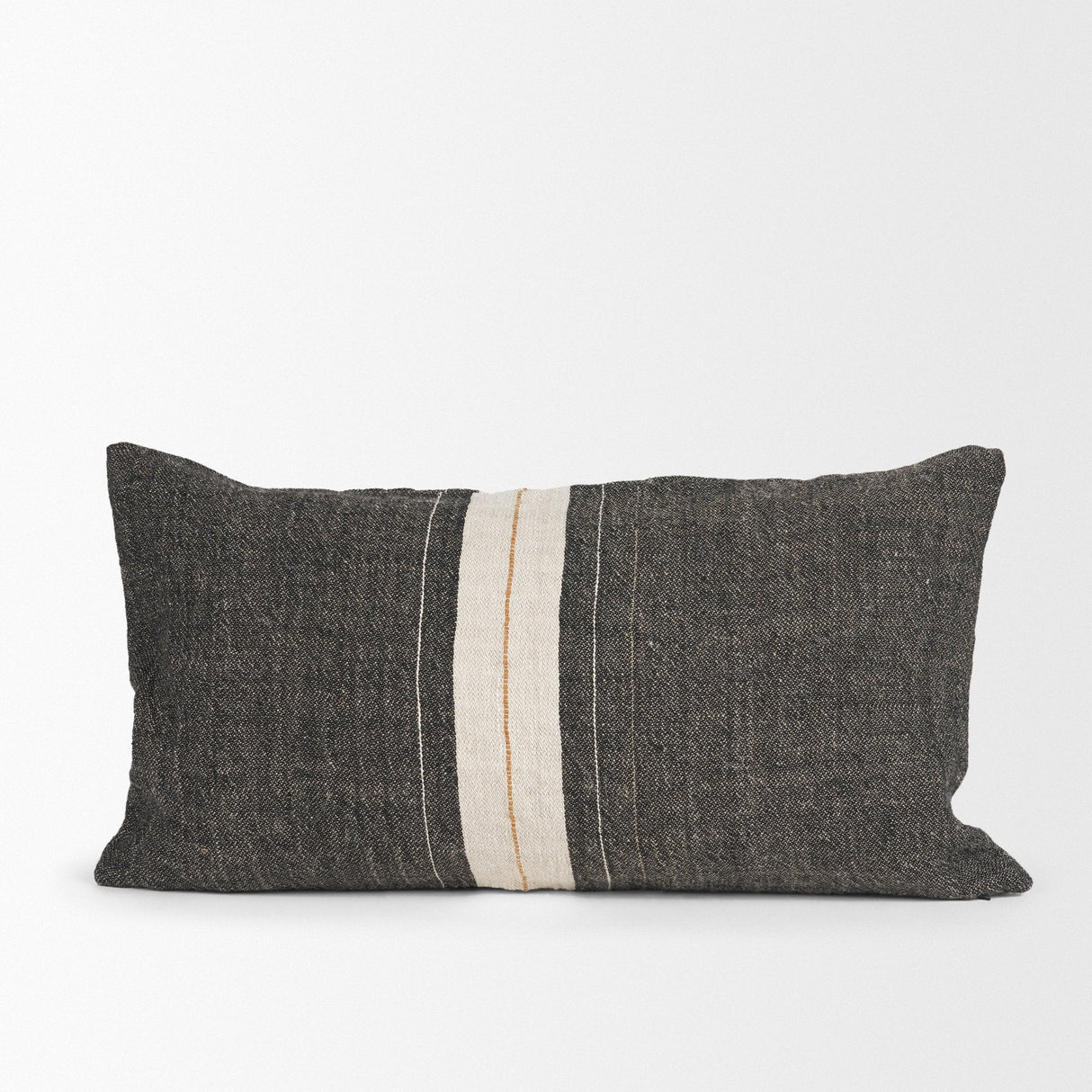Cooper 14x26 Lumbar Black w/ Cream Stripe Decorative Pillow Cover by Mercana at Eve Furniture
