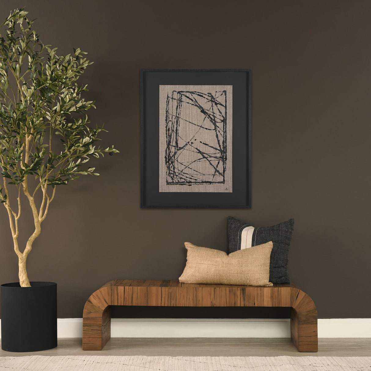 Cooper Square Black w/ Cream Stripe Decorative Pillow Cover by Mercana at Eve Furniture