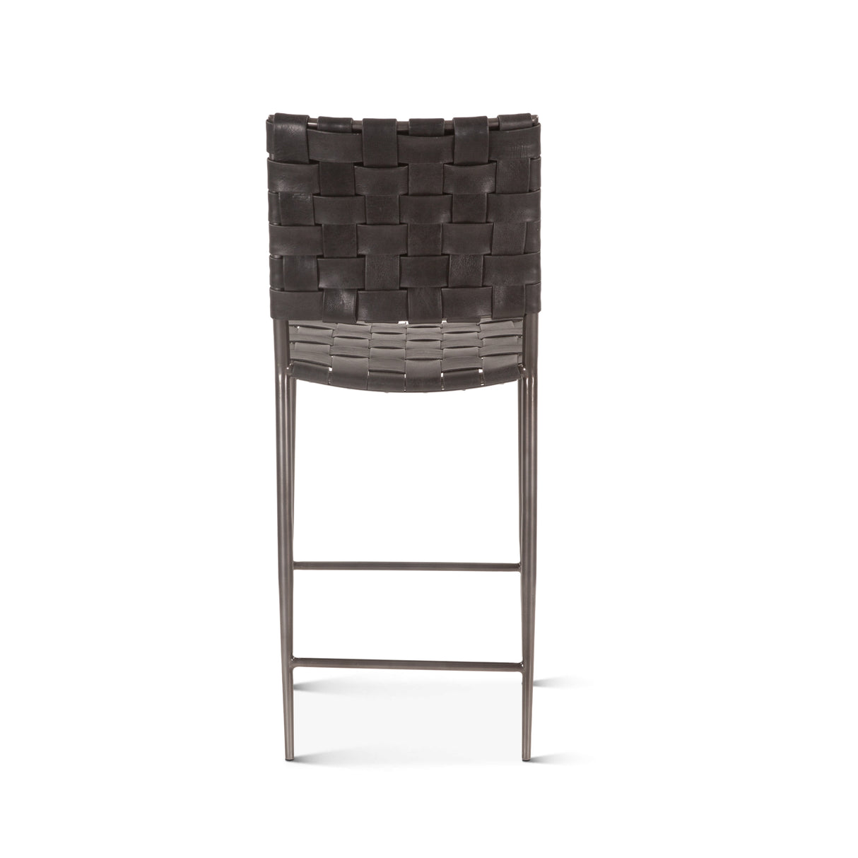 Copenhagen 17" Counter Chair in Black Buffalo Leather and Iron by Home Trends & Design at Eve Furniture