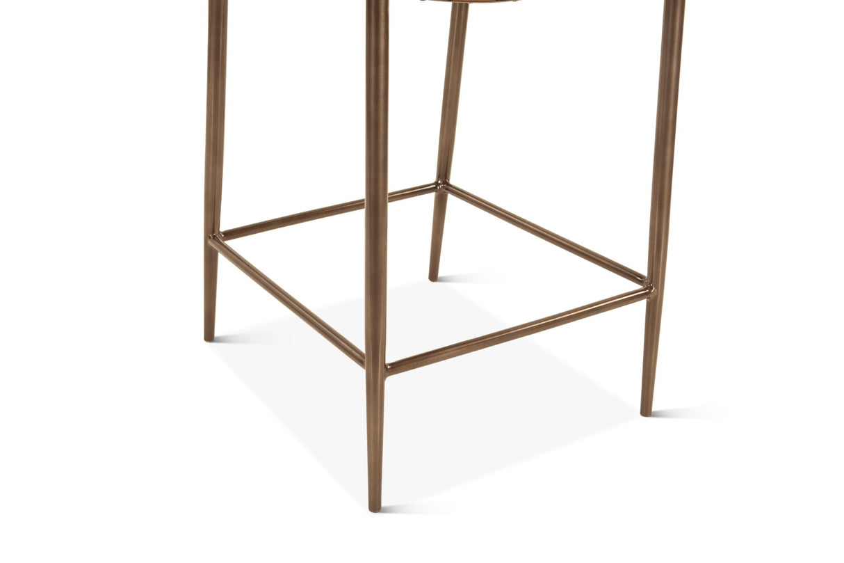 Copenhagen 17" Counter Chair in Brown Buffalo Leather and Iron by Home Trends & Design at Eve Furniture