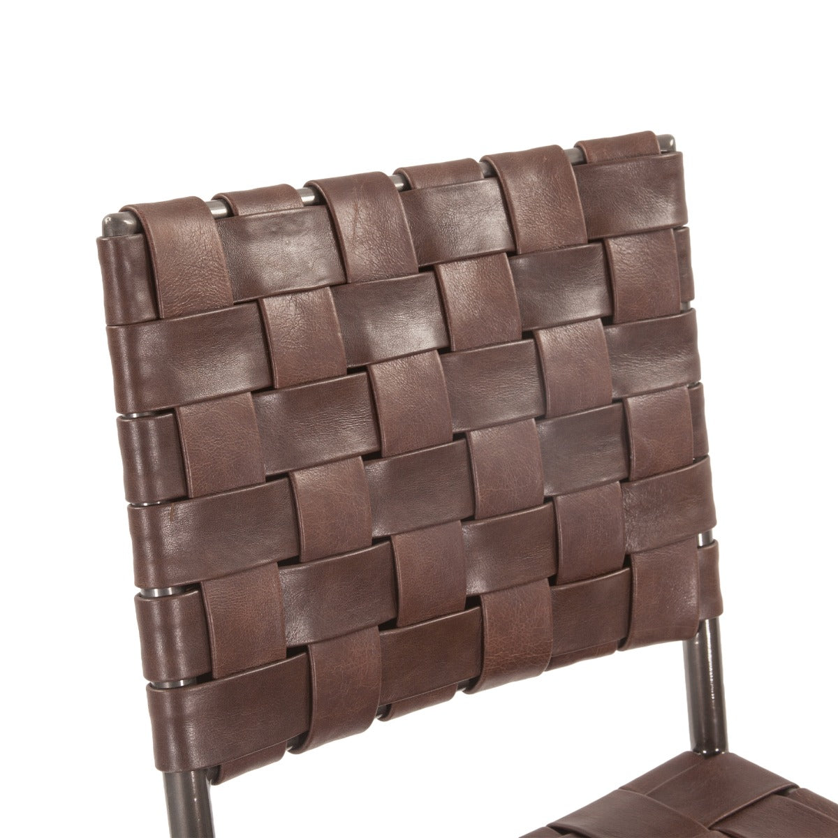 Copenhagen 17" Counter Chair in Brown Buffalo Leather and Iron by Home Trends & Design at Eve Furniture