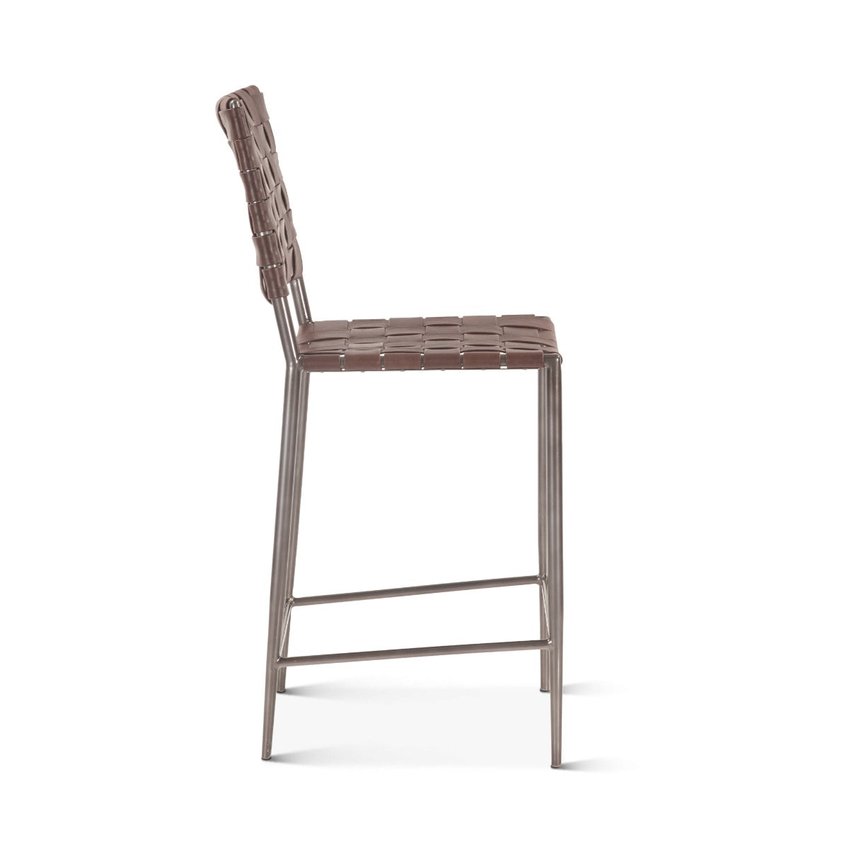 Copenhagen 17" Counter Chair in Brown Buffalo Leather and Iron by Home Trends & Design at Eve Furniture