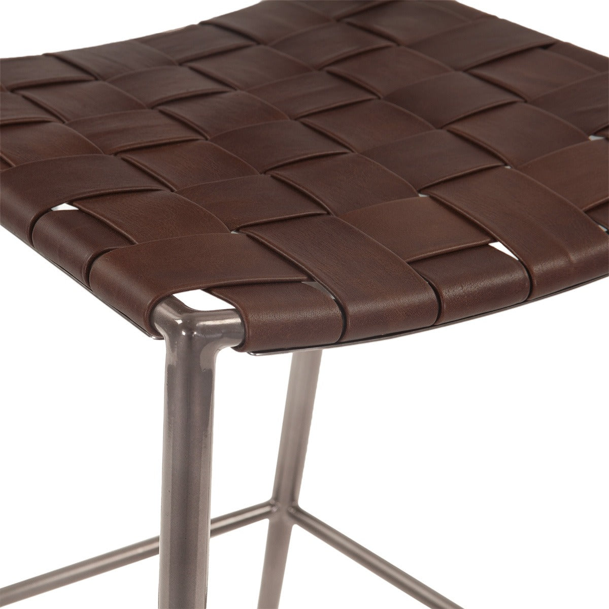 Copenhagen 17" Counter Chair in Chocolate Leather and Iron by Home Trends & Design at Eve Furniture