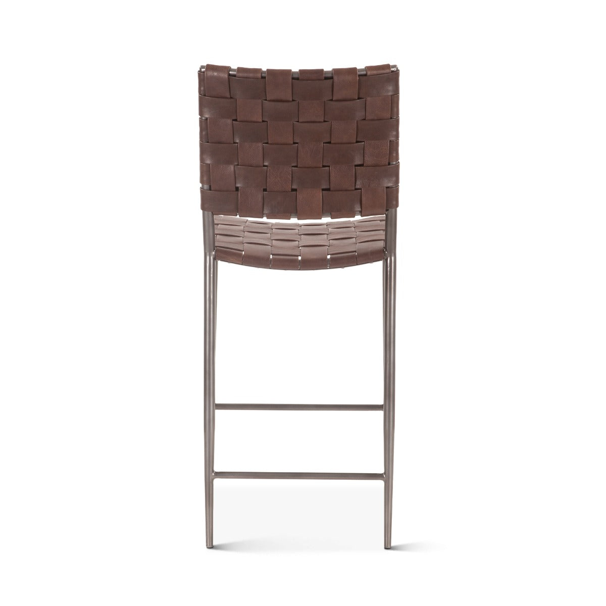 Copenhagen 17" Counter Chair in Chocolate Leather and Iron by Home Trends & Design at Eve Furniture