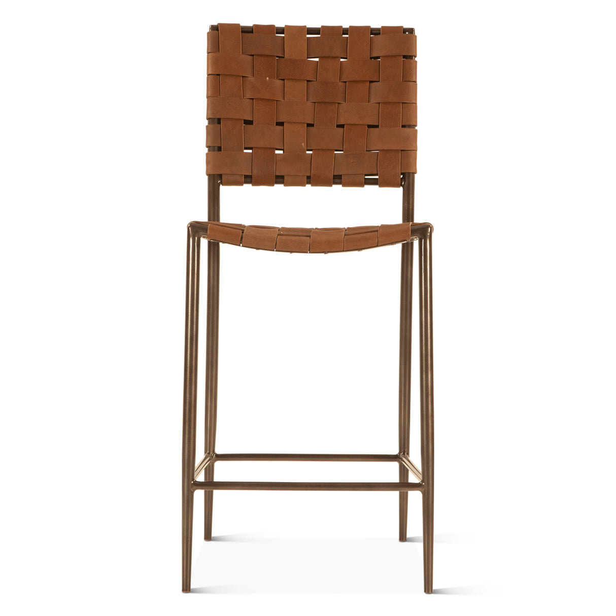 Copenhagen 17" Counter Chair in Tobacco Buffalo Leather with Iron by Home Trends & Design at Eve Furniture