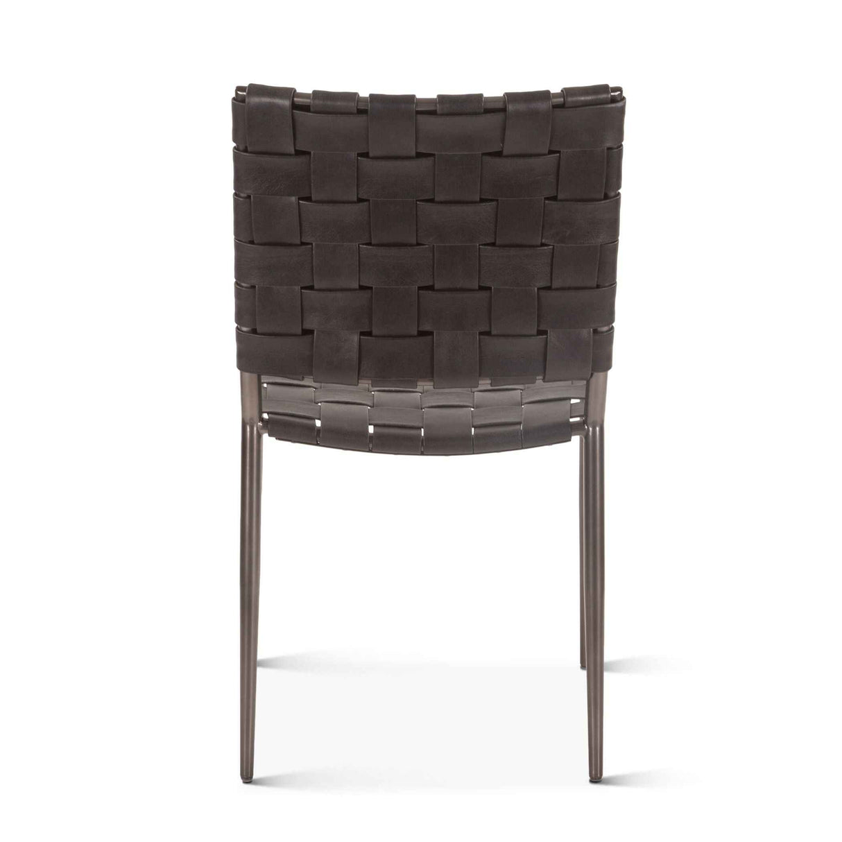 Copenhagen 18" Dining Chair in Black Buffalo Leather and Iron, Set of 2 by Home Trends & Design at Eve Furniture