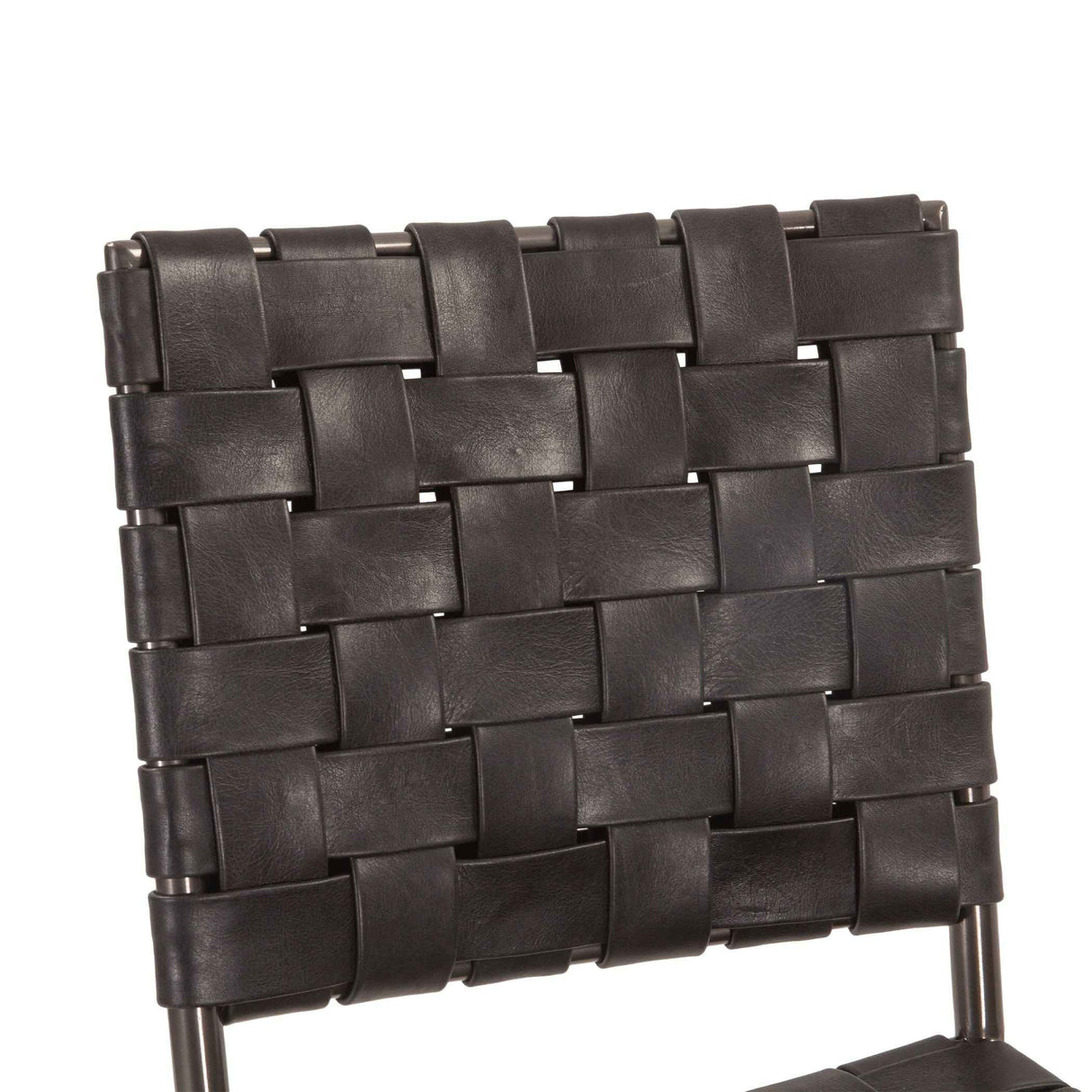 Copenhagen 18" Dining Chair in Black Buffalo Leather and Iron, Set of 2 by Home Trends & Design at Eve Furniture