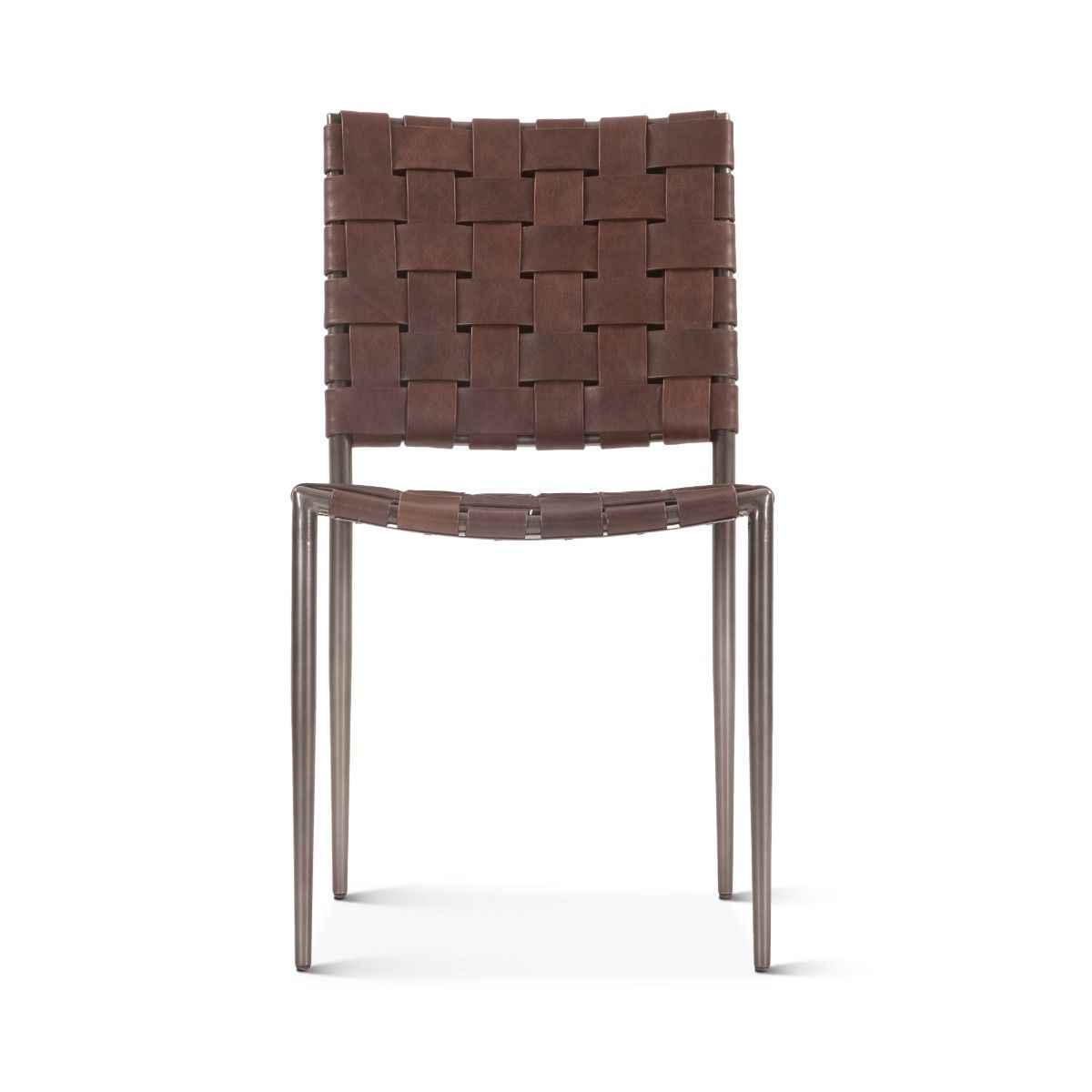 Copenhagen 18" Dining Chair in Tobacco Buffalo Leather with Iron, Set of 2 by Home Trends & Design at Eve Furniture