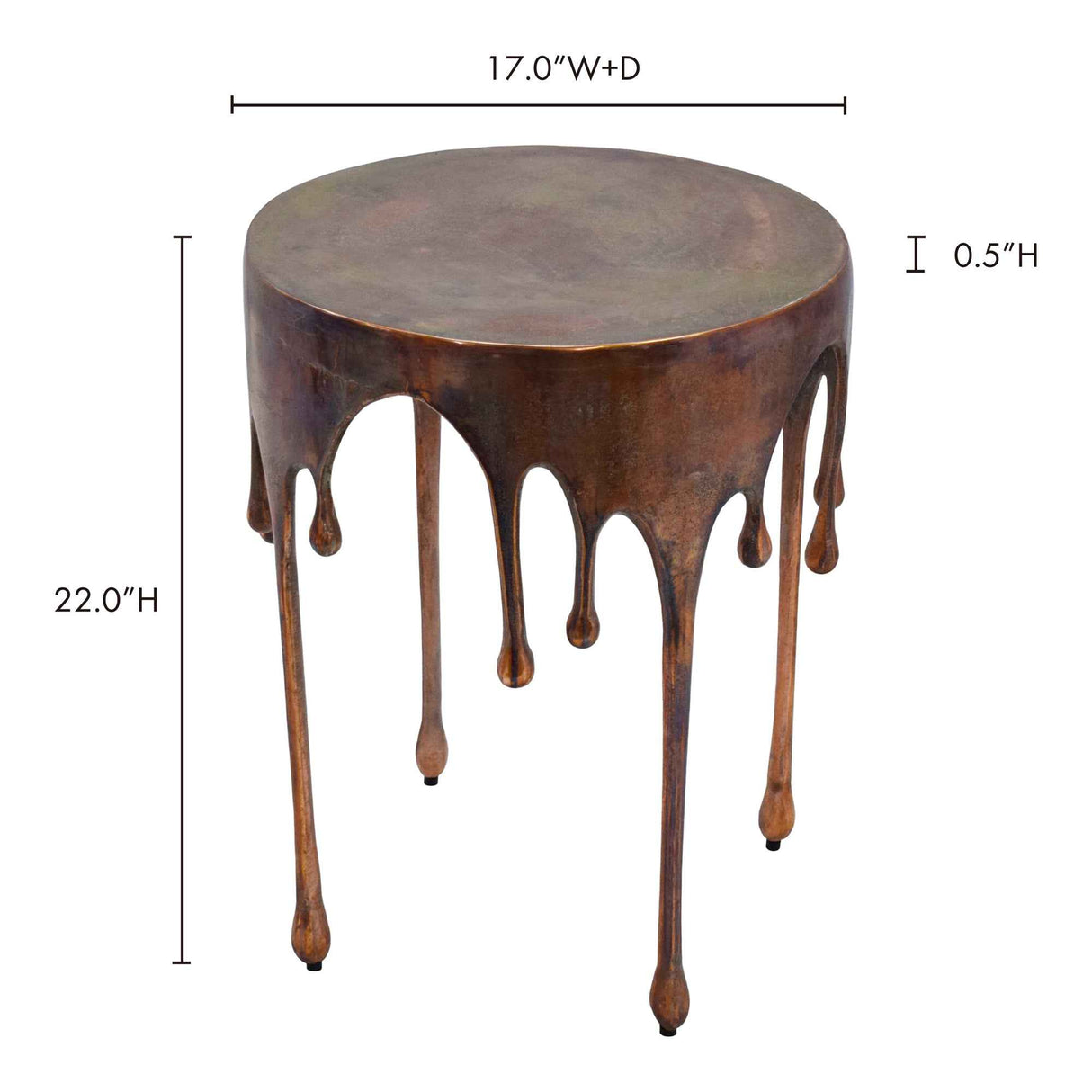 Copperworks Antique Copper Accent Table