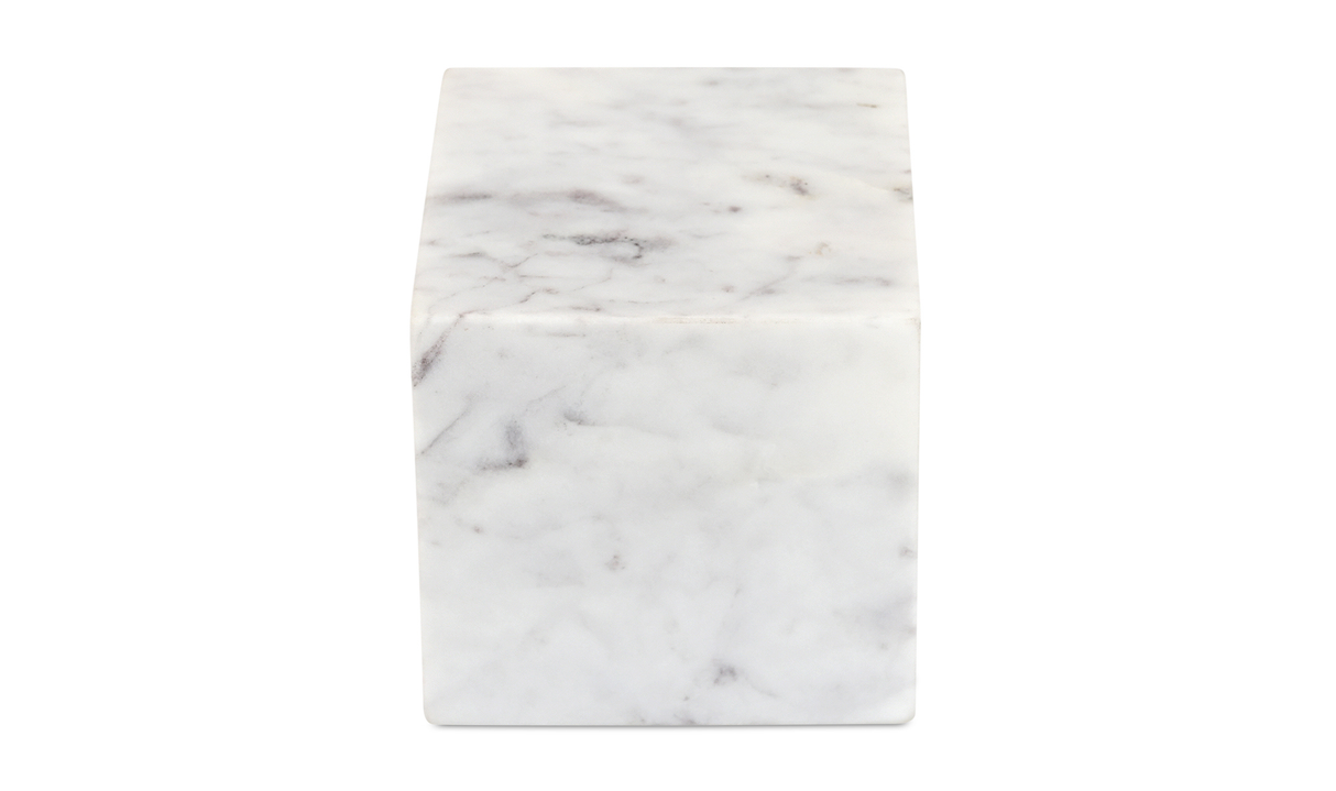 Cora Cube Tabletop Accent Banswara Purple White Marble by Moe's Home at Eve Furniture