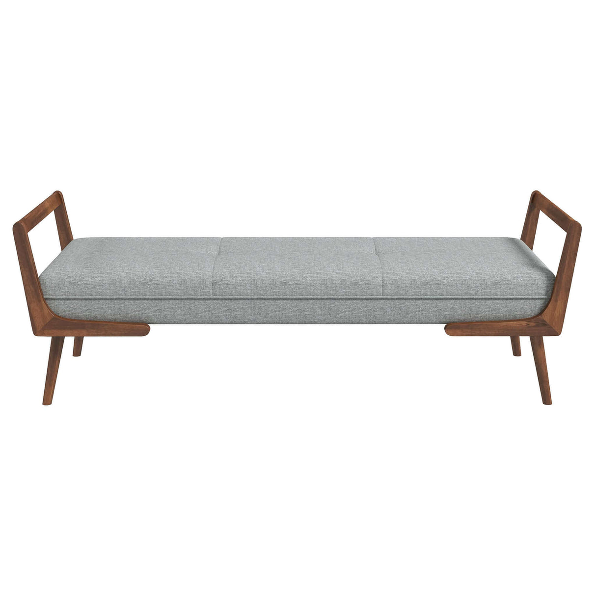 Cora Mid Century Modern Grey Fabric Bench by Ashcroft Furniture at Eve Furniture