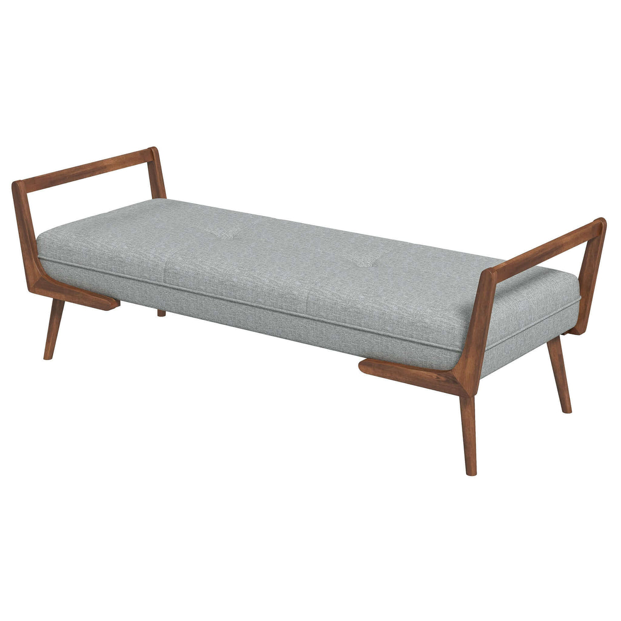 Cora Mid Century Modern Grey Fabric Bench by Ashcroft Furniture at Eve Furniture