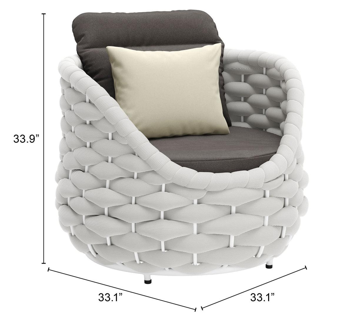 Coral Gray Reef Outdoor Accent Chair by Zuomod at Eve Furniture