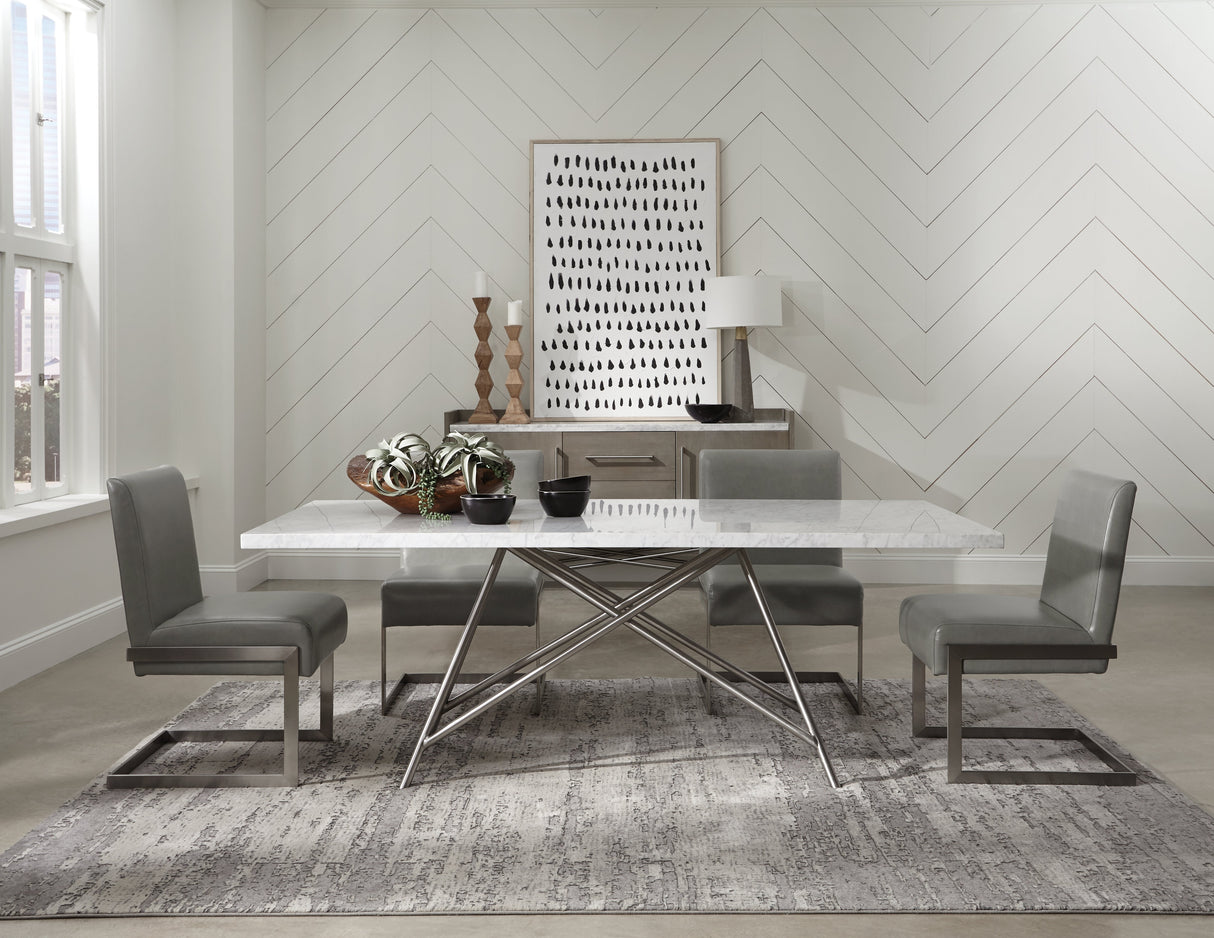 Coral Marble Top Rectangular Sideboard in Antique Grey by Modus Furniture at Eve Furniture