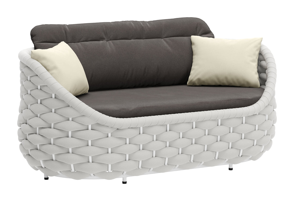 Coral Reef Gray Outdoor Loveseat by Zuomod at Eve Furniture