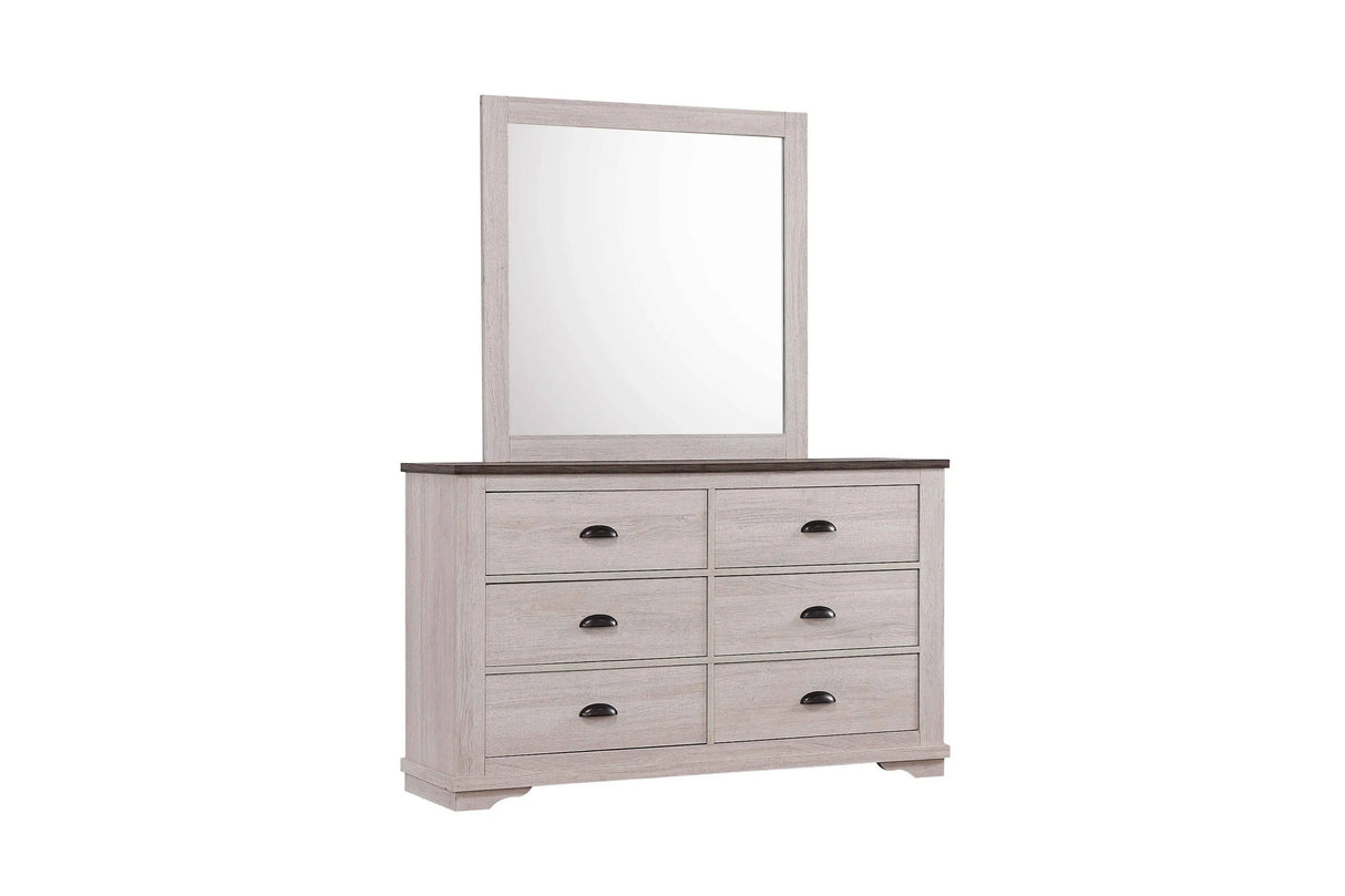Coralee Chalk and Gray Bedroom Mirror (Mirror Only) by Crown Mark at Eve Furniture