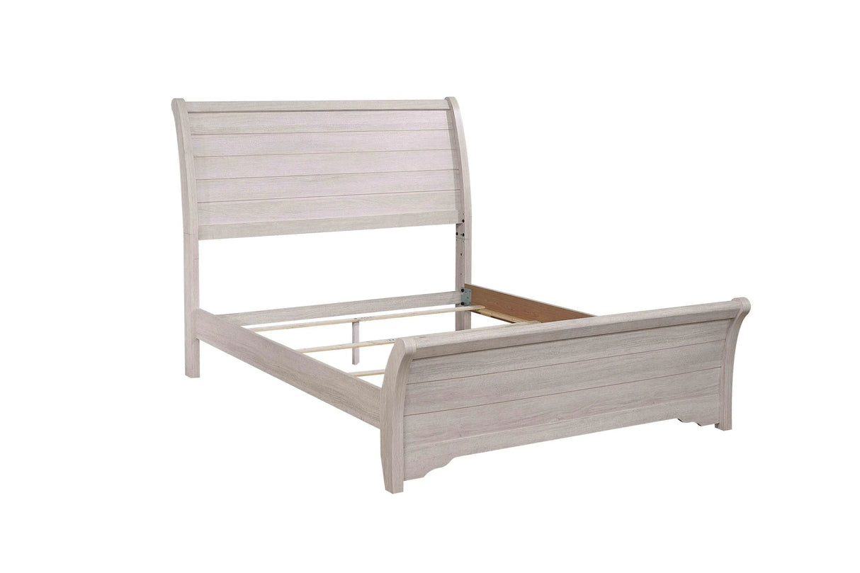 Coralee Chalk and Gray King Sleigh Bed by Crown Mark at Eve Furniture