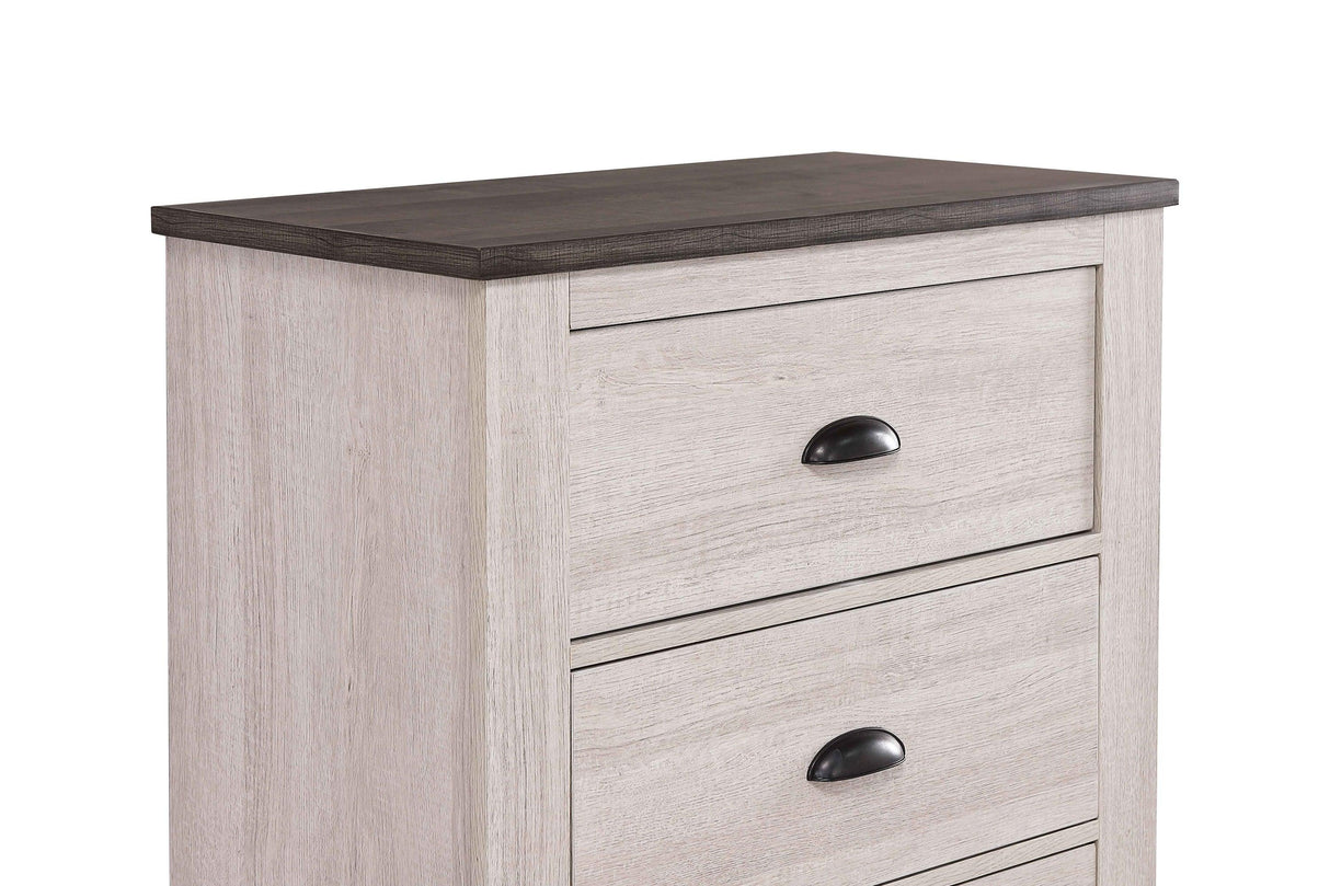 Coralee Chalk and Gray Nightstand by Crown Mark at Eve Furniture