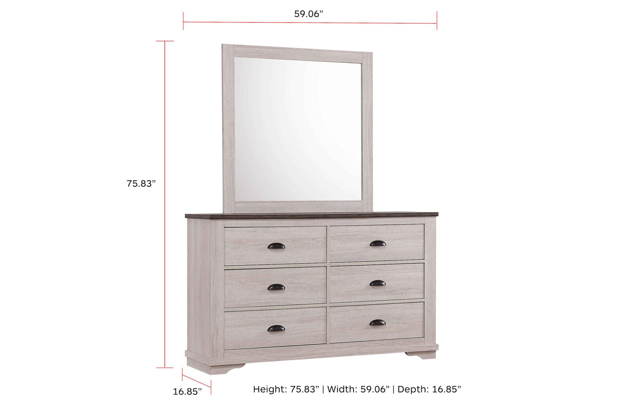 Coralee Chalk and Gray Sleigh Bedroom Set by Crown Mark at Eve Furniture