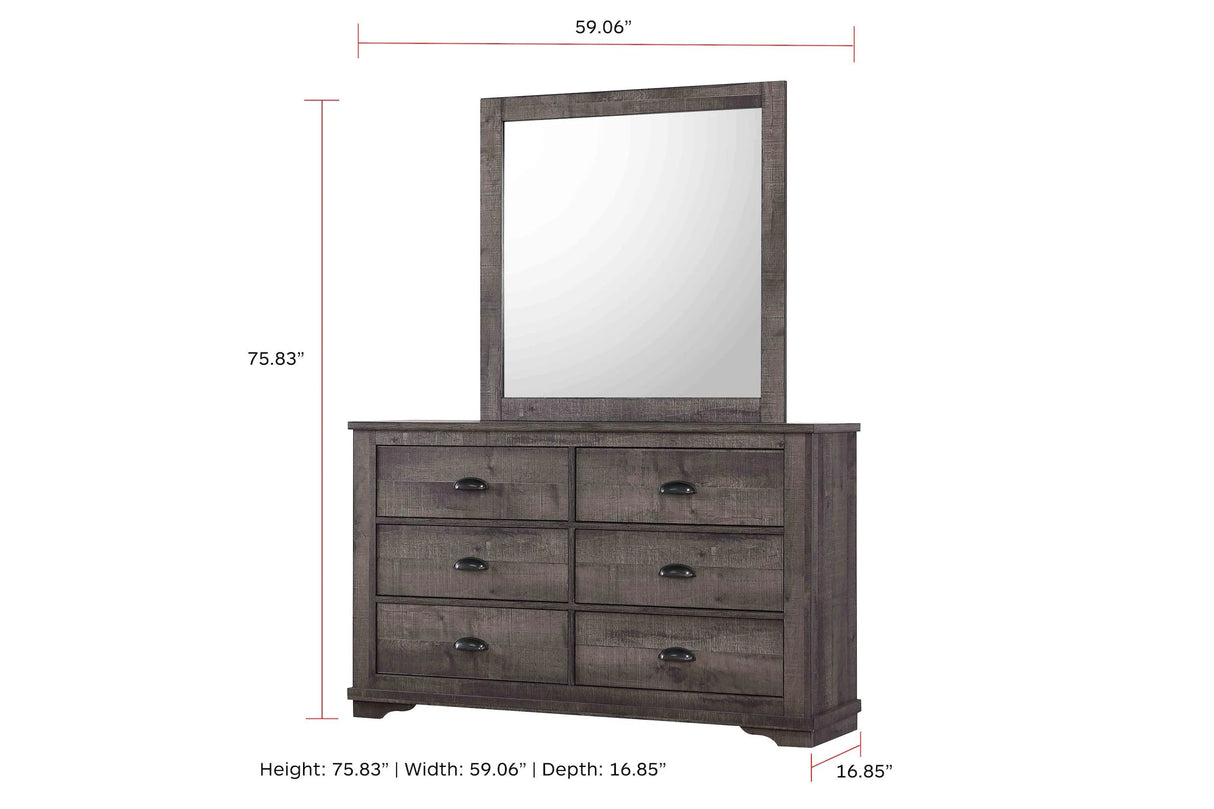 Coralee Gray Bedroom Mirror (Mirror Only) by Crown Mark at Eve Furniture