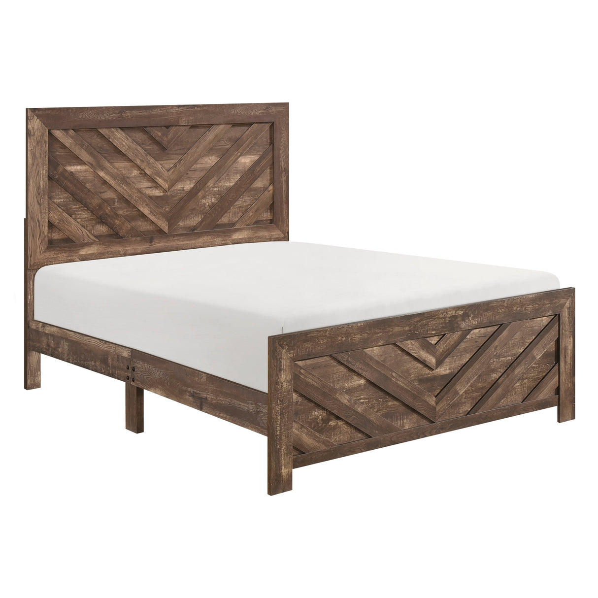 Corbin Brown Crossbuck Eastern King Panel Bed by Homelegance at Eve Furniture