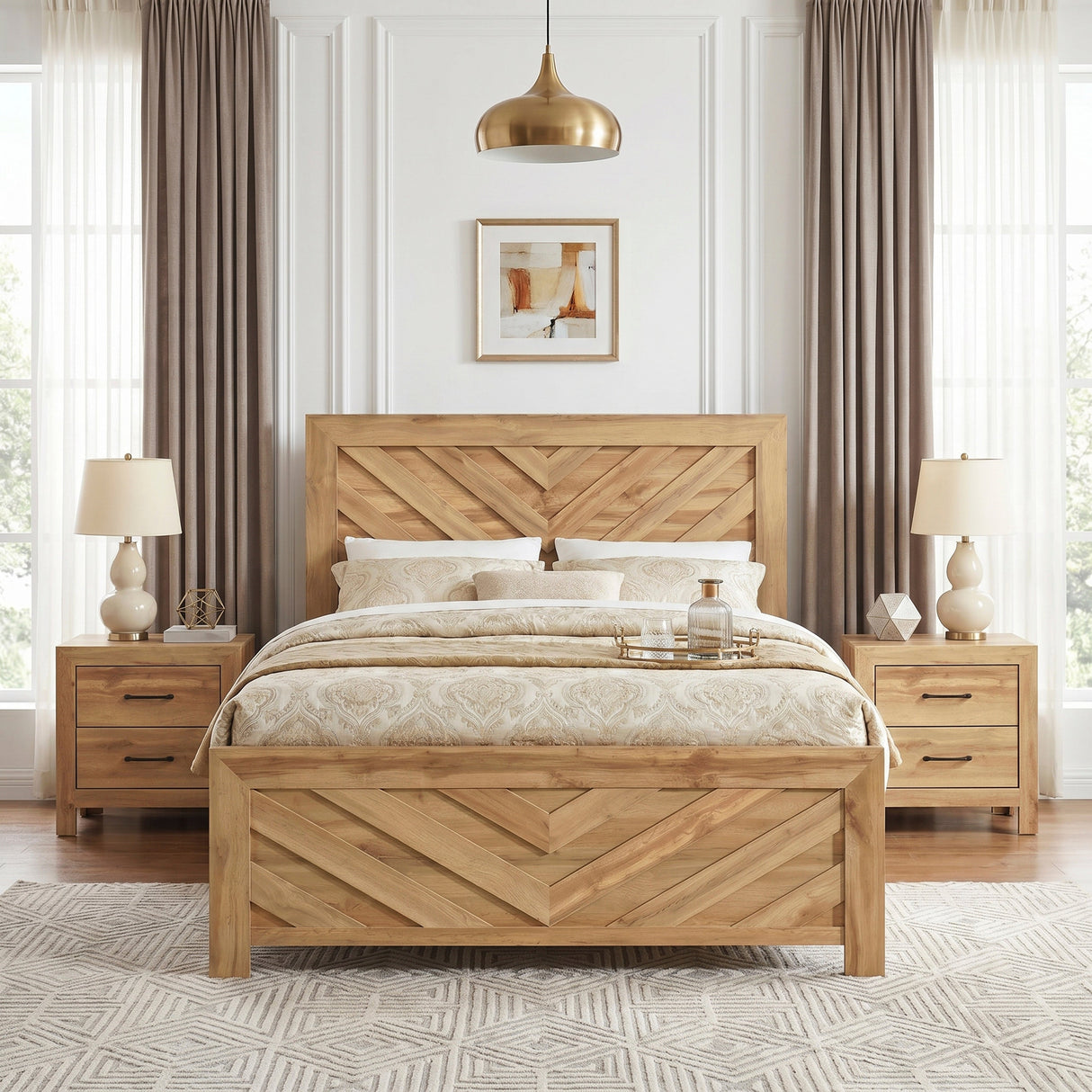 Corbin Natural Crossbuck Eastern King Bed by Homelegance at Eve Furniture