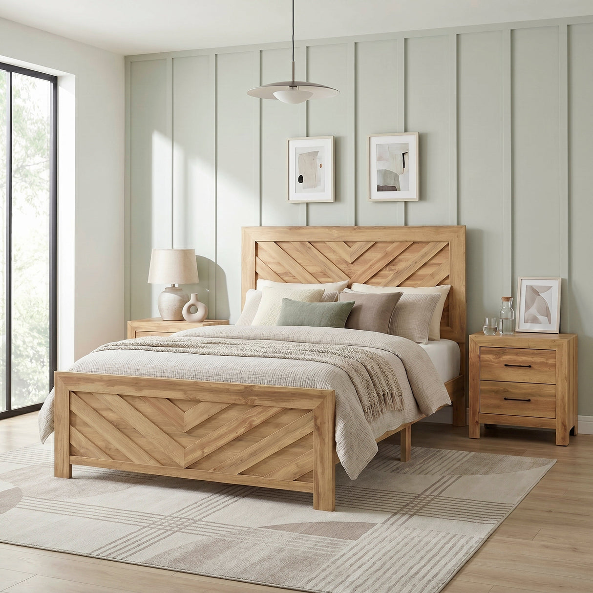 Corbin Natural Crossbuck Full Bed by Homelegance at Eve Furniture