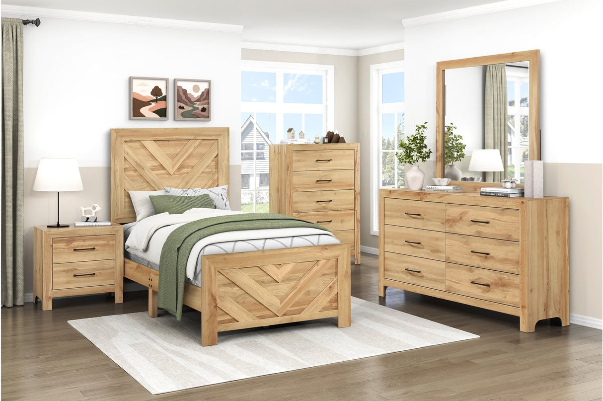 Corbin Natural Crossbuck Youth Bedroom Set by Homelegance at Eve Furniture
