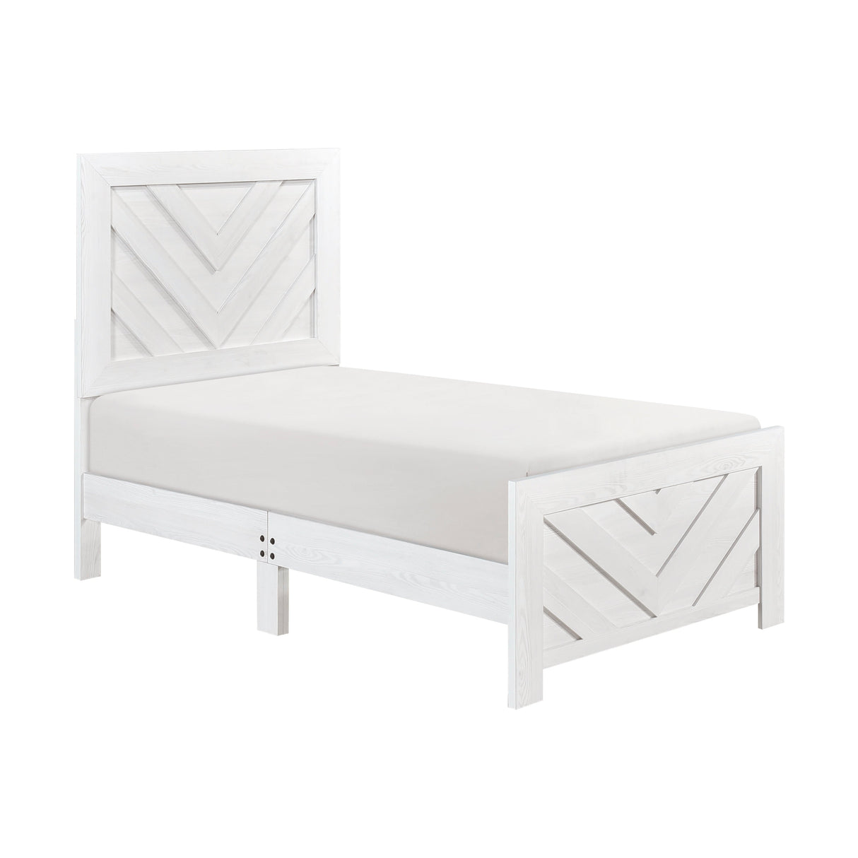 Corbin White Crossbuck Twin Panel Bed by Homelegance at Eve Furniture