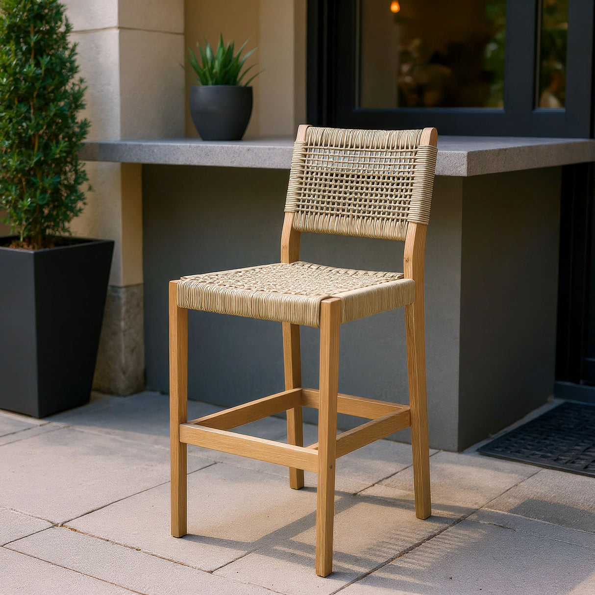 Corde Beige Barstool by Zuomod at Eve Furniture