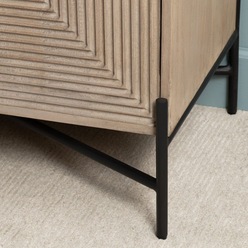 Cordell Brown/Black Four-Door Cabinet by Crestview at Eve Furniture