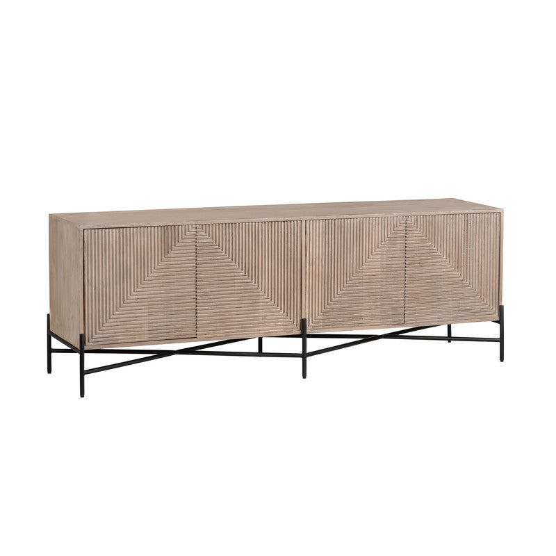 Cordell Brown/Black Four-Door Cabinet by Crestview at Eve Furniture