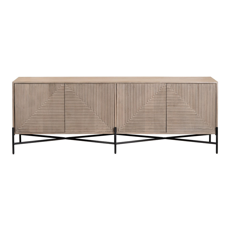 Cordell Brown/Black Four-Door Cabinet by Crestview at Eve Furniture