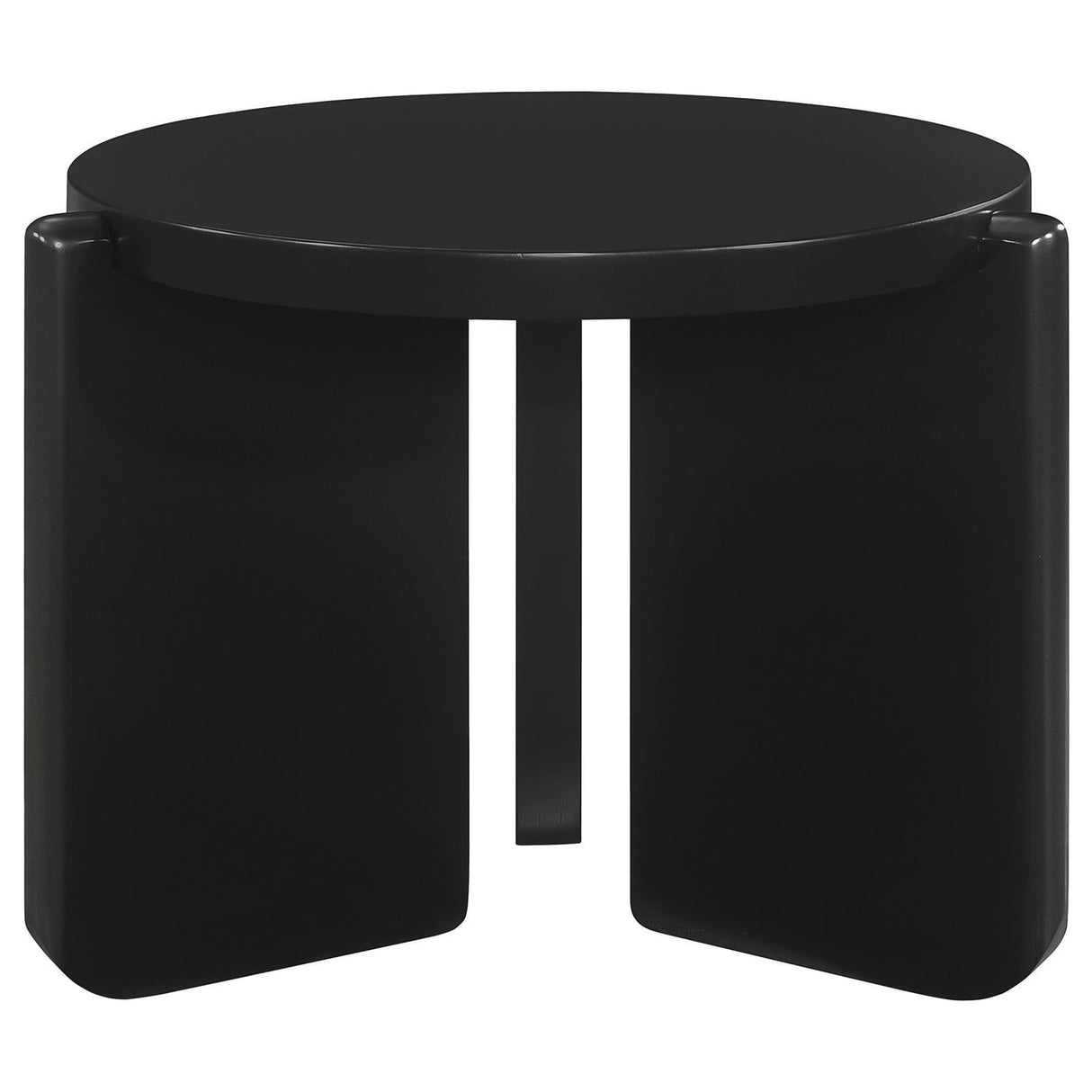 Cordova Black Round Solid Wood End Table by Coaster at Eve Furniture