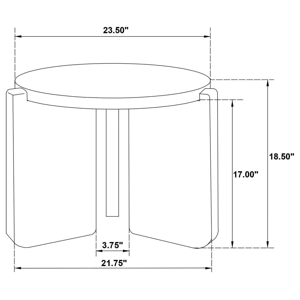 Cordova Black Round Solid Wood End Table by Coaster at Eve Furniture