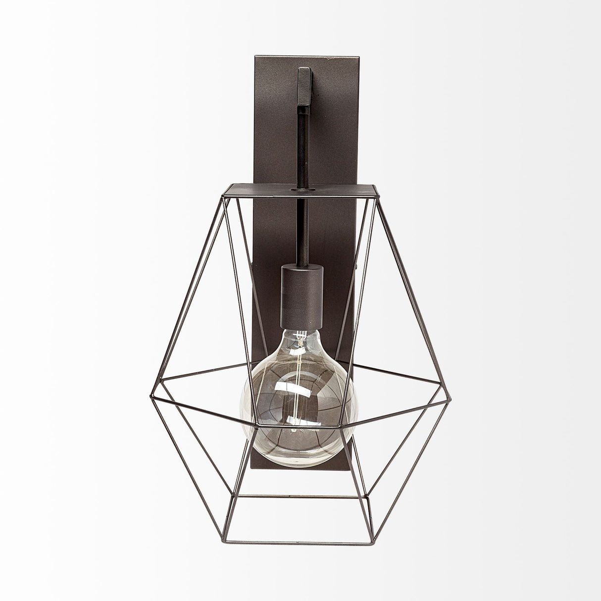 Cordova Gray Metal Hanging Bulb Caged Wall Sconce by Mercana at Eve Furniture
