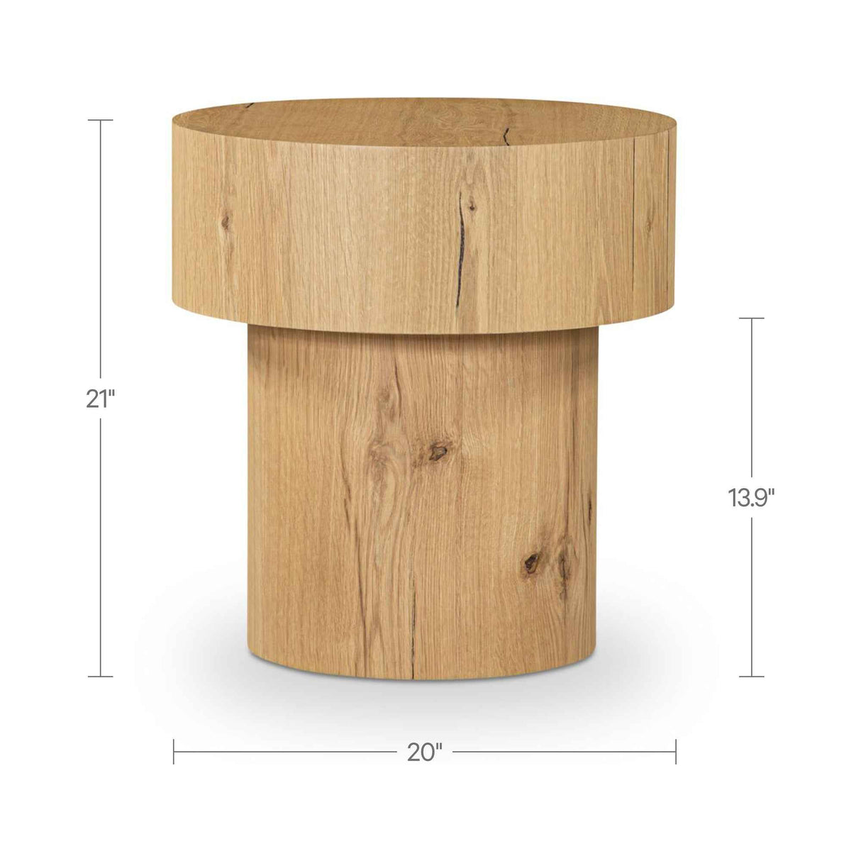 Corey Rustic Oak Side Table by Moe's Home at Eve Furniture
