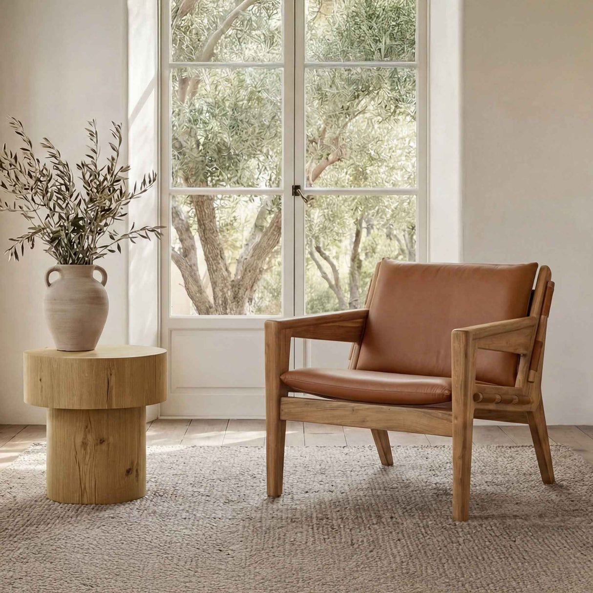 Corey Rustic Oak Side Table by Moe's Home at Eve Furniture