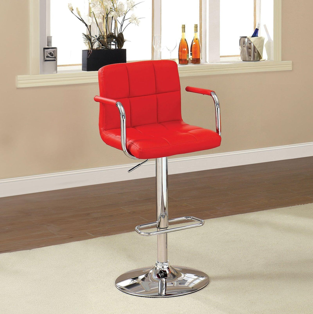Corfu Red Bar Stool by Furniture of America at Eve Furniture