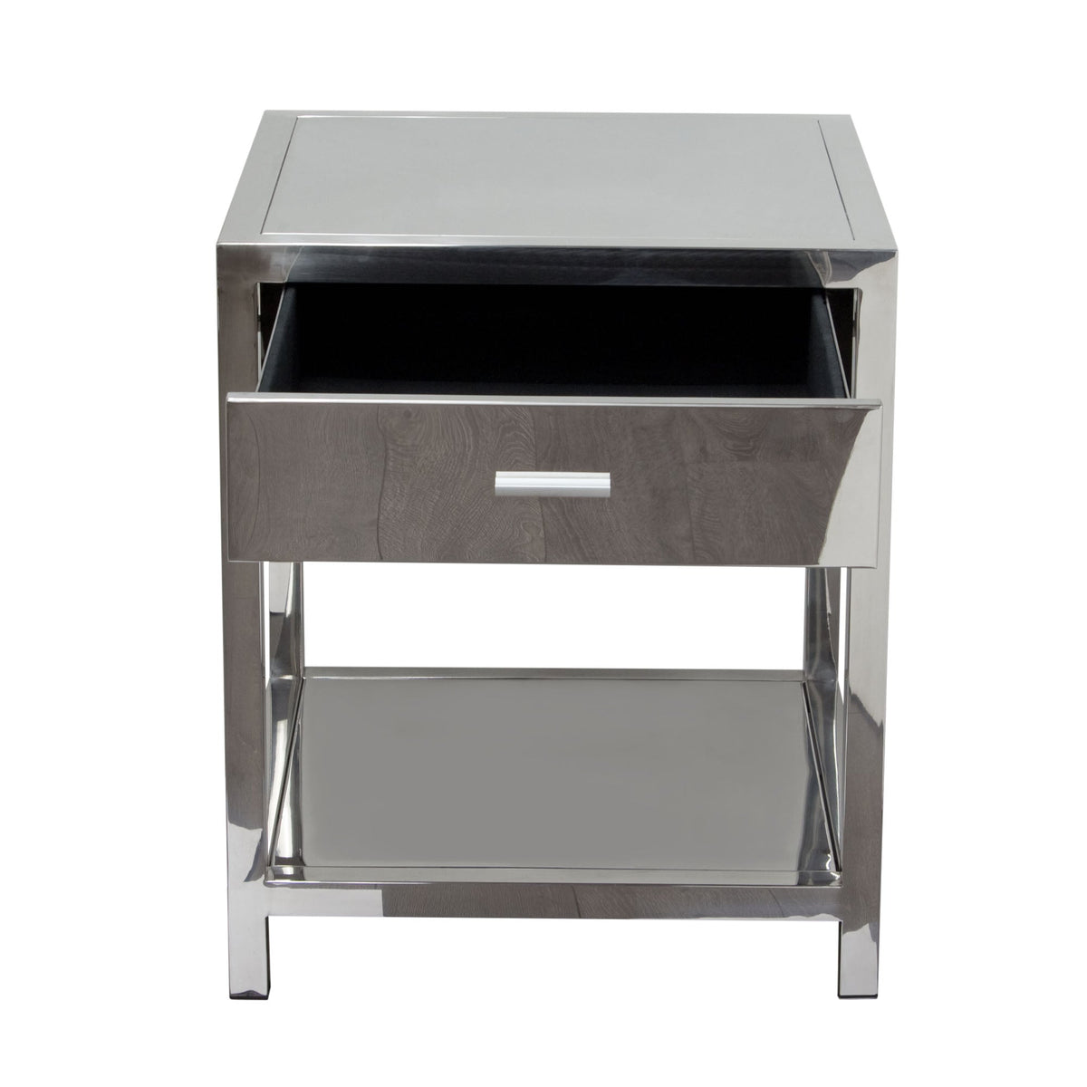 Corleo Stainless Steel Nightstand by Diamond Sofa at Eve Furniture