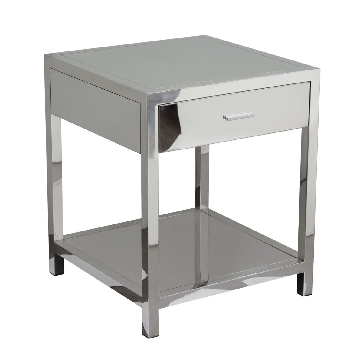 Corleo Stainless Steel Nightstand by Diamond Sofa at Eve Furniture