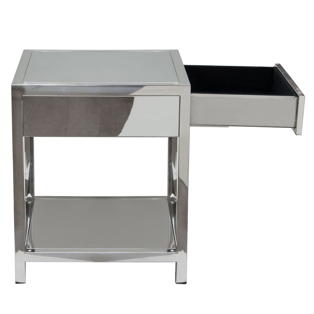Corleo Stainless Steel Nightstand by Diamond Sofa at Eve Furniture