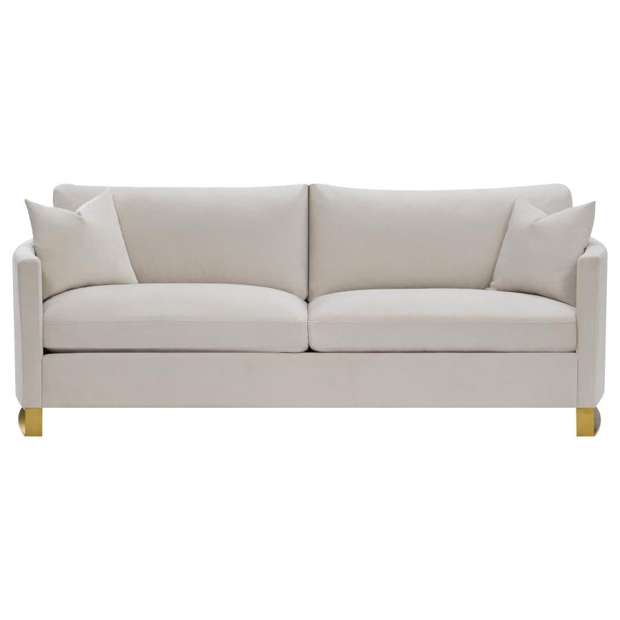 Corliss Beige 3-piece Upholstered Arched Arm Sofa Set by Coaster at Eve Furniture