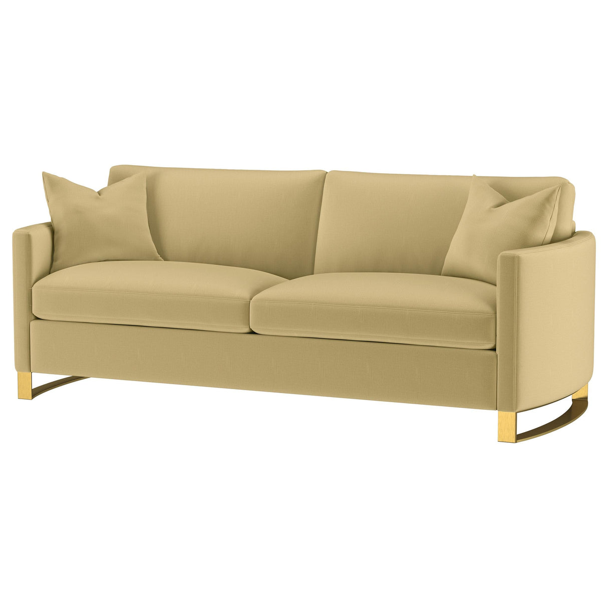 Corliss Upholstered Curved Track Arm Sofa Camel by Coaster at Eve Furniture