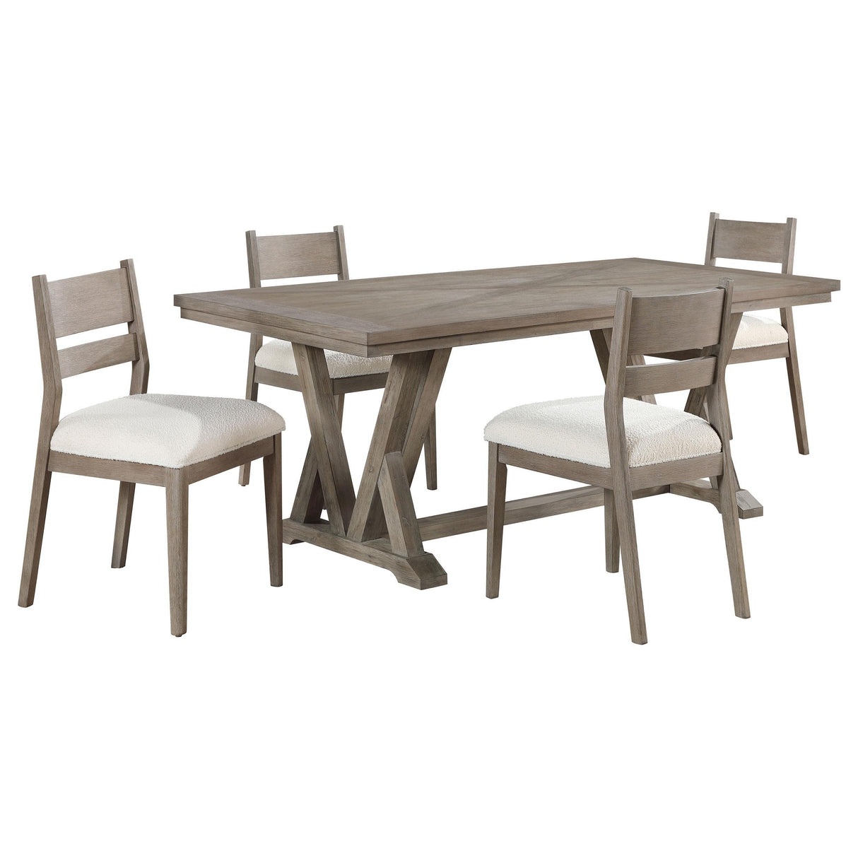 Cornelia Coastal Grey 5-Piece Rectangular Dining Set by Coaster at Eve Furniture