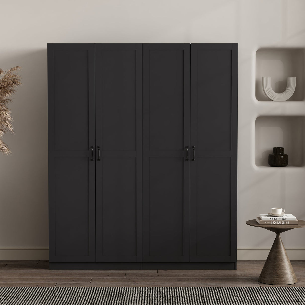 Cornelia Storage Closet 1.0 in Black (set of 2) by Manhattan Comfort at Eve Furniture