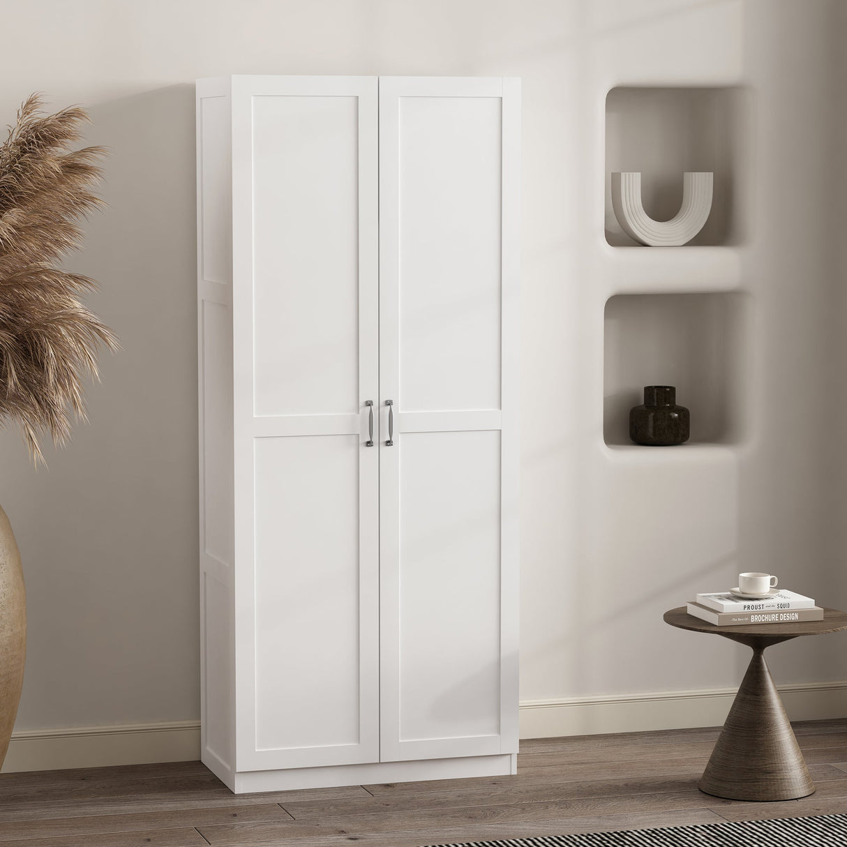 Cornelia Storage Closet 1.0 in White by Manhattan Comfort at Eve Furniture